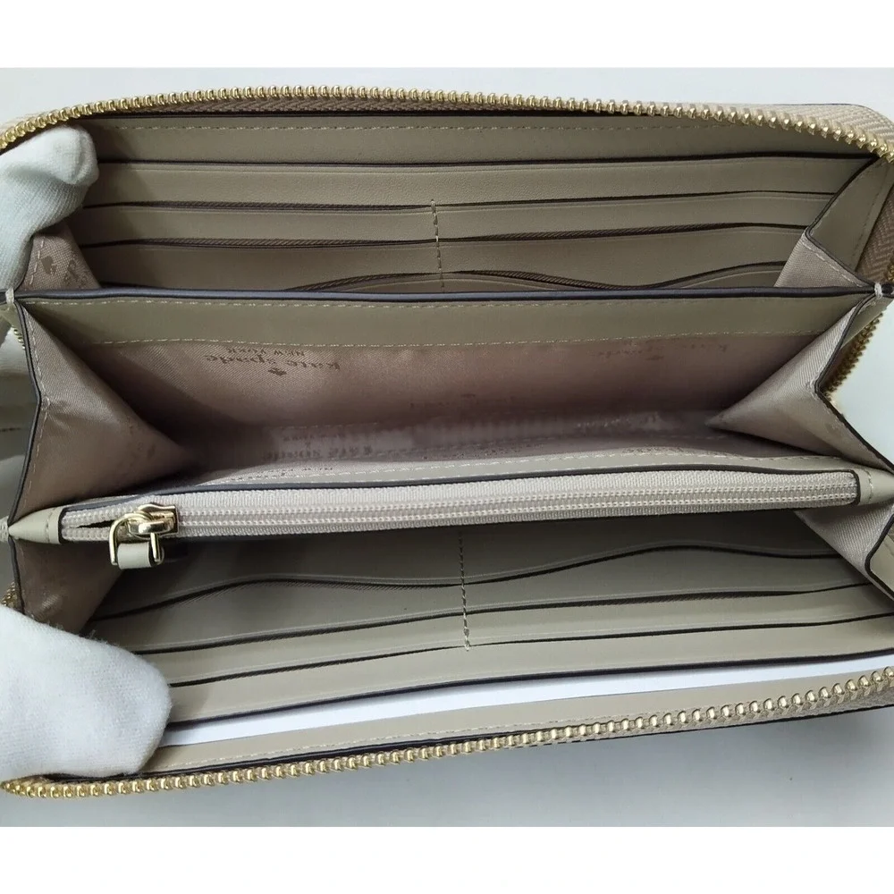 Kate Spade New York Colorblock Gray Pebbled Leather Zip Around Wallet - NWT $239